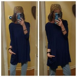 Gap Royal Blue Balloon Style Tunic Or Dress With Pockets